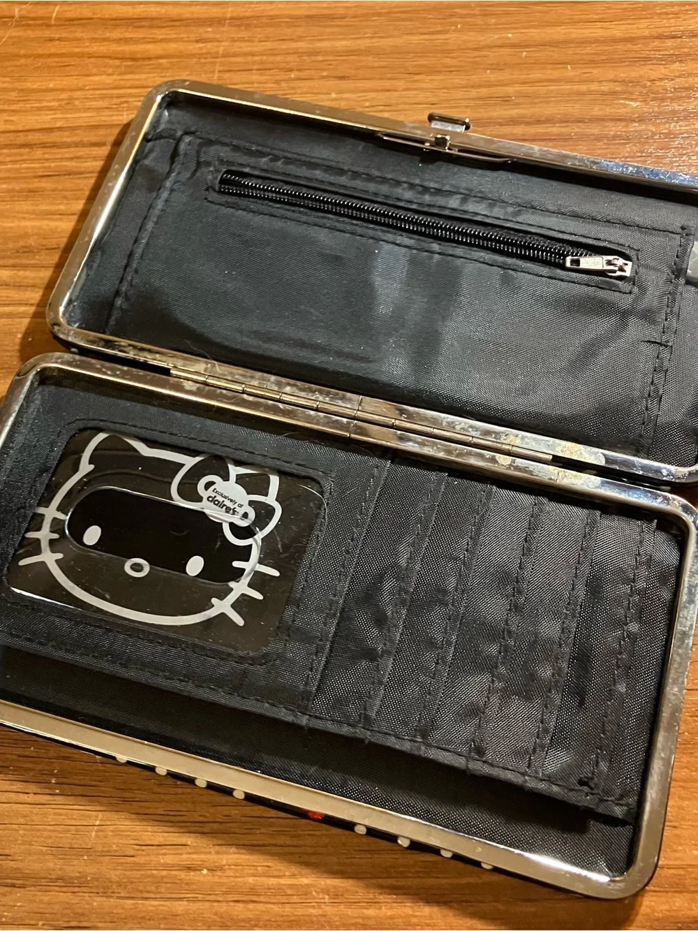 Sanrio Hello Kitty Vinyl Black White Polka Dot Wallet Red Bow Claire’s Exclusive